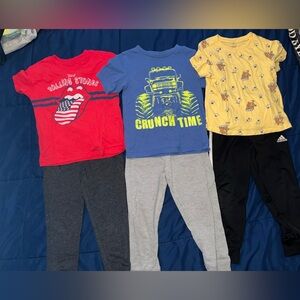 (3) Kids Graphic T-Shirts and Joggers Set